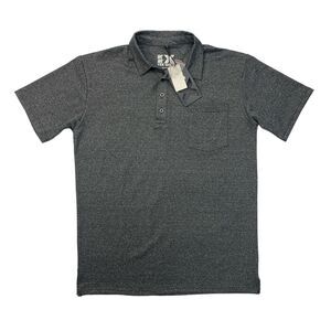 10X Golf Shirt Men S Small Grey Xdriflex Performance Polo Chest Pocket Side Vent